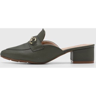 Scarpin Feminino Modare Salto Bloco Metal Verde