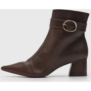 Bota Feminina cê Salto Quadrado Marrom