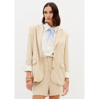 Blazer Alongado Manga Longa Com Lapelas Lança Perfume