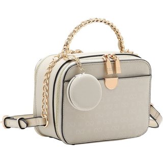 Bolsa Feminina Chenson Relevo Monograma Transversal 3485435 Nude