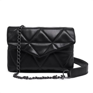 Bolsa Clutch Feminina Pequena Preta Alça De Corrente Carmelo Shoes