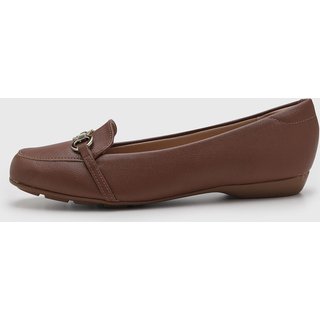 Mocassim Feminino Modare Slip On detalhe metalizado Marrom