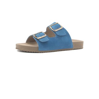 Papete Rasteira Sandalia Couro Azul Tellini Store