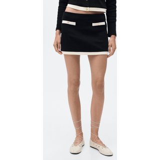 Saia Feminina Mango Mini Pari Preta