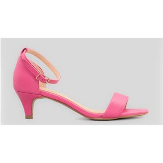 Sandália Gisele CBK Salto Baixo Couro Pink Rosa