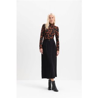 Blusa Feminina Estampada Em Viscose Essendi Marrom Médio Marrom