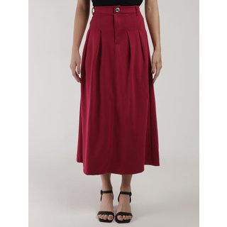 Saia Midi Autentique Feminina BORDO