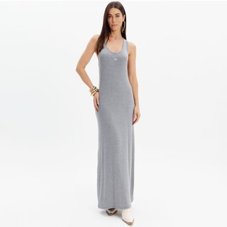 Vestido Canelado Lança Perfume Sem Manga Ou25 Cinza Feminino