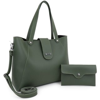 Bolsa Feminina Sacola Transversal Retta Oficial Verde