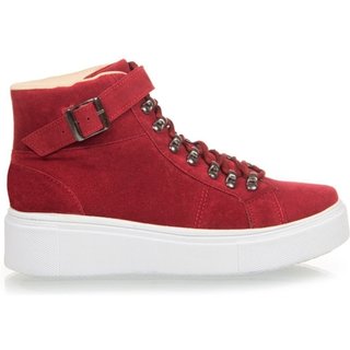 Tênis Botinha Casual Salook Vermelho Solado Branco