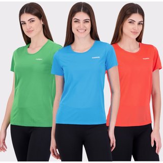 Kit 3 Camisetas Rainha Feminina Azul e Verde e Vermelha