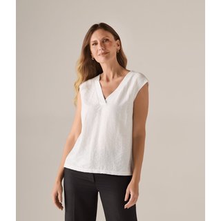 Blusa Makenji Decote V Manga Japonesa Feminina Branca
