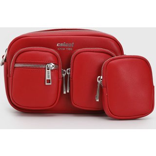 Bolsa Transversal Feminina Colcci Porta-Moeda Vermelha