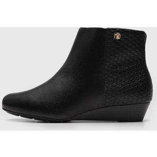 Bota Anabela Modare Cano Curto Preta