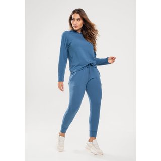 Conjunto Salvatore Comfy Com Casaco Capuz e Jogger Moletinho Azul