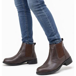 Bota Feminina Cano Curto Casual Moderna Confortavel Dia Dia Café