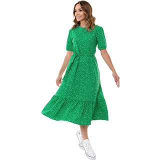 Vestido Aura Faixa Babado Verde