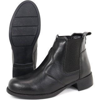 Bota Feminina Cano Curto Salto Baixo Estilo e Conforto Preta