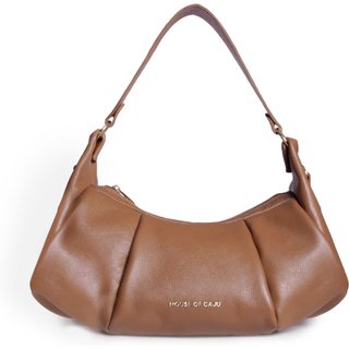 Bolsa Feminina Em Couro Tiracolo Caramelo “Keyti Rodrigues Bianchi”