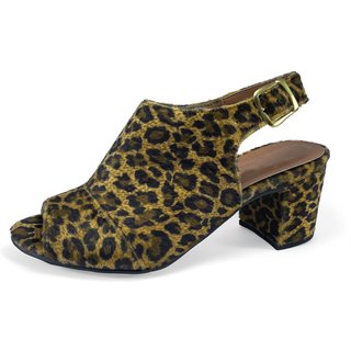 Tamanco Feminino Sandália Feminina Botinha Salto 6cm Navit Onça