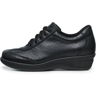 Tenis Conforto Ortopédico com Cadarço Feminino Preto