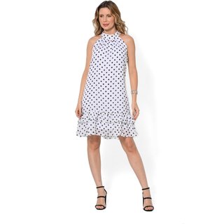 Vestido Bisô Curto Babado Poá Branco - Branco