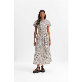 Saia longa feminina em tricoline Essendi Off-white