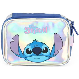 Infantil - Estojo Box Médio 100 pens Metalizado Stitch Disney Prata