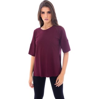 Blusa Moda Vicio Com Abertura na Lateral Vinho