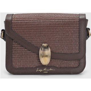 Bolsa Média Feminina Luiza Barcelos Textura Trançada Marrom