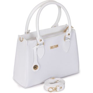 Bolsa Lateral Feminina Com Alça Transversal e Removível Selten Branca