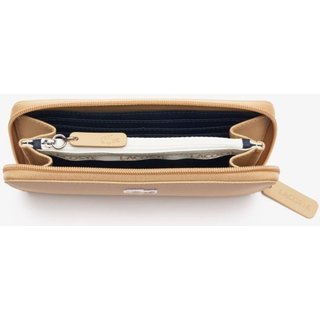 Lacoste Carteira Feminina L1212 Com Zíper Para 12 Cartões Bege