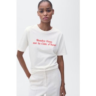 Camiseta Mango Reta Rin Off-White