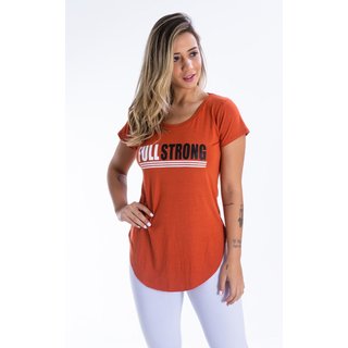 Blusa Full Sallada Mista Manga Curta Terra Cota