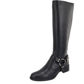 Bota Montaria Couro Cabresto Removível Cano Longo Metal Lancamento Agnes Veronez Preto