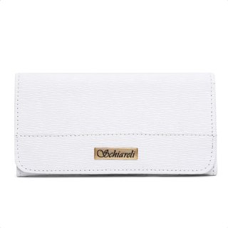 Carteira Feminina Branco Porta Moedas Cartões Estilosa Luxo 8120 Macia e Leve Schiareli