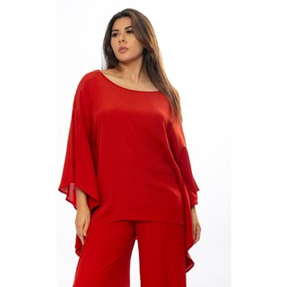 Blusa Poncho Baguari Amplo Amazonia Vital Terracota