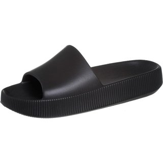 Chinelo Feminino Slide Poofy Plataforma Eva Preto