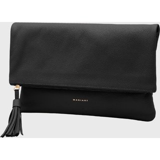 Bolsa Carteira Clutch Couro Mariart Hibisco Preta