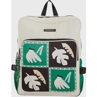 Mochila Feminina FARM Ginga Lenço Brasil Branca