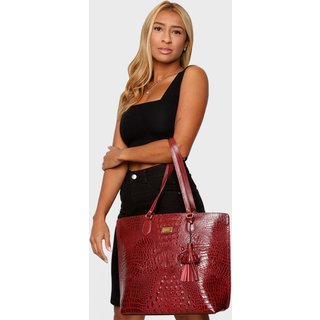 Bolsa Shopper Couro Mariart 5200MRT Vermelha