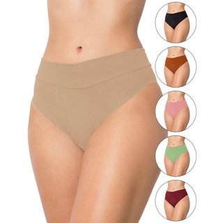 Kit 10 Calcinhas de Cotton Gabi Lingerie Moda Íntima Reforçada Algodão Cós Calça Feminina Multicolorido