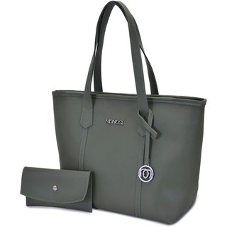 Bolsa de Ombro Grande Moncci Fechamento de zíper Verde