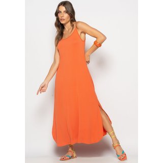 Vestido Longo Alcinha Com Barra Arredondada E Bolsos Salvatore Terra