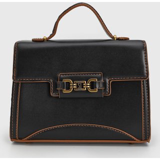 Bolsa Feminina Santa Lolla Estruturada Preta e Marrom