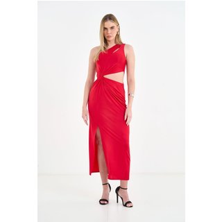 Vestido com Torção e Alça Única ACT Feminino