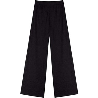 Calça Pantalona De Cintura Alta Em Malha Rústica