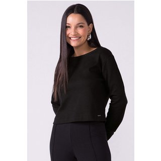 Blusa Feminina Manga Longa Moletom Marialícia Preto