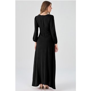 Vestido Longo PKS Com Fenda Preto