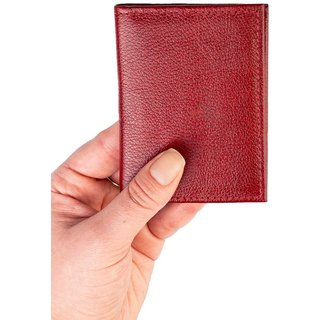 Porta cartões de couro liso Andréia 7,5x10cm - Vermelho